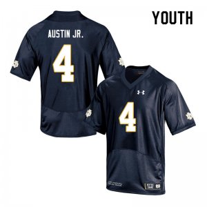 Notre Dame Fighting Irish Youth Kevin Austin Jr. #4 Navy Under Armour Authentic Stitched College NCAA Football Jersey WMW7899QT